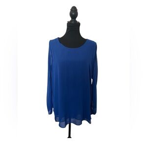 Women’s Elegant Blue Women's Top by Zac & Rachel Size L Open Side Sleeves